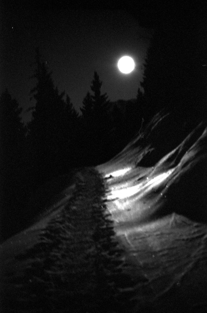 walking in the mountains at night