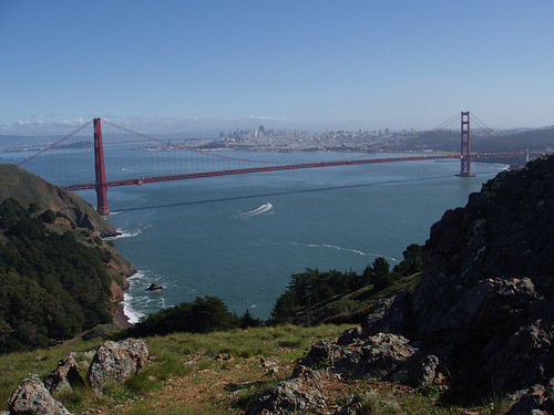 The Golden Gate bridge