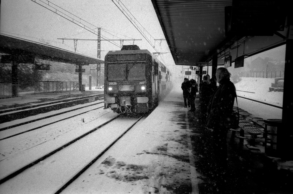 Train and snow