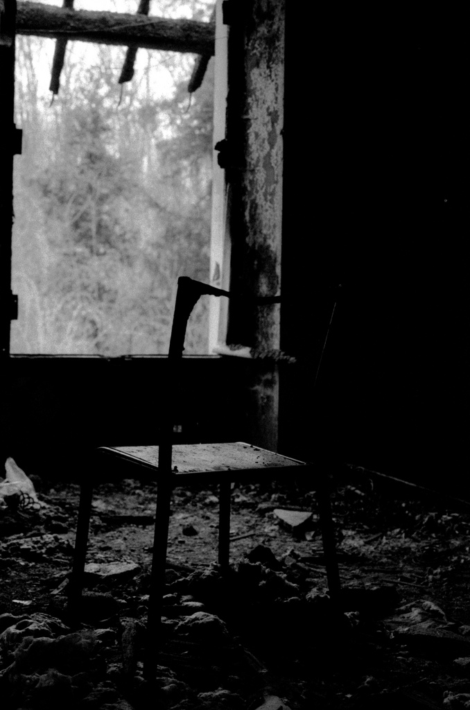 Old chair in an abandoned house
